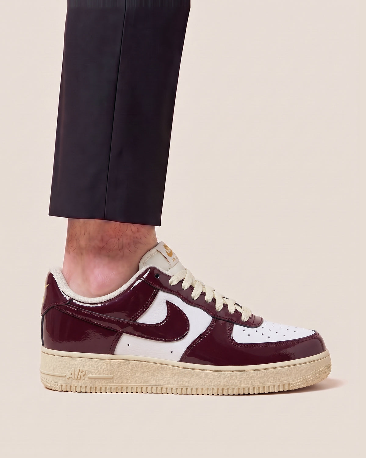Burgundy and white