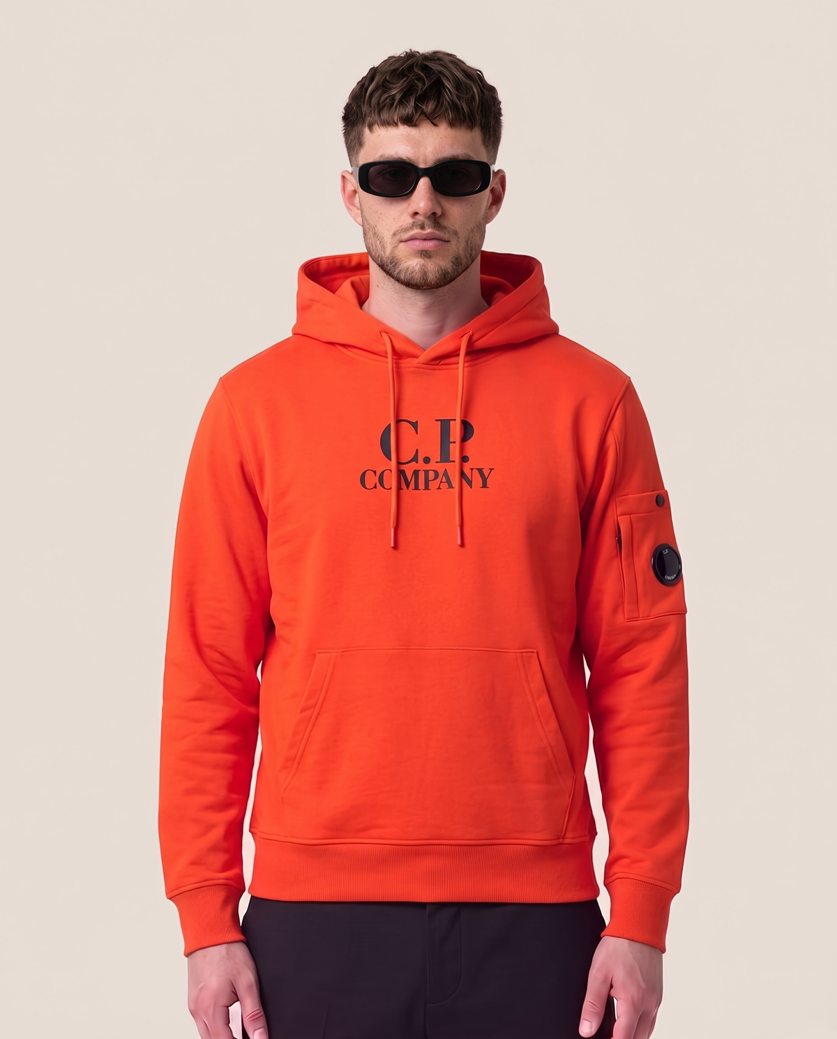 C.P. Company lens hoodie in orange