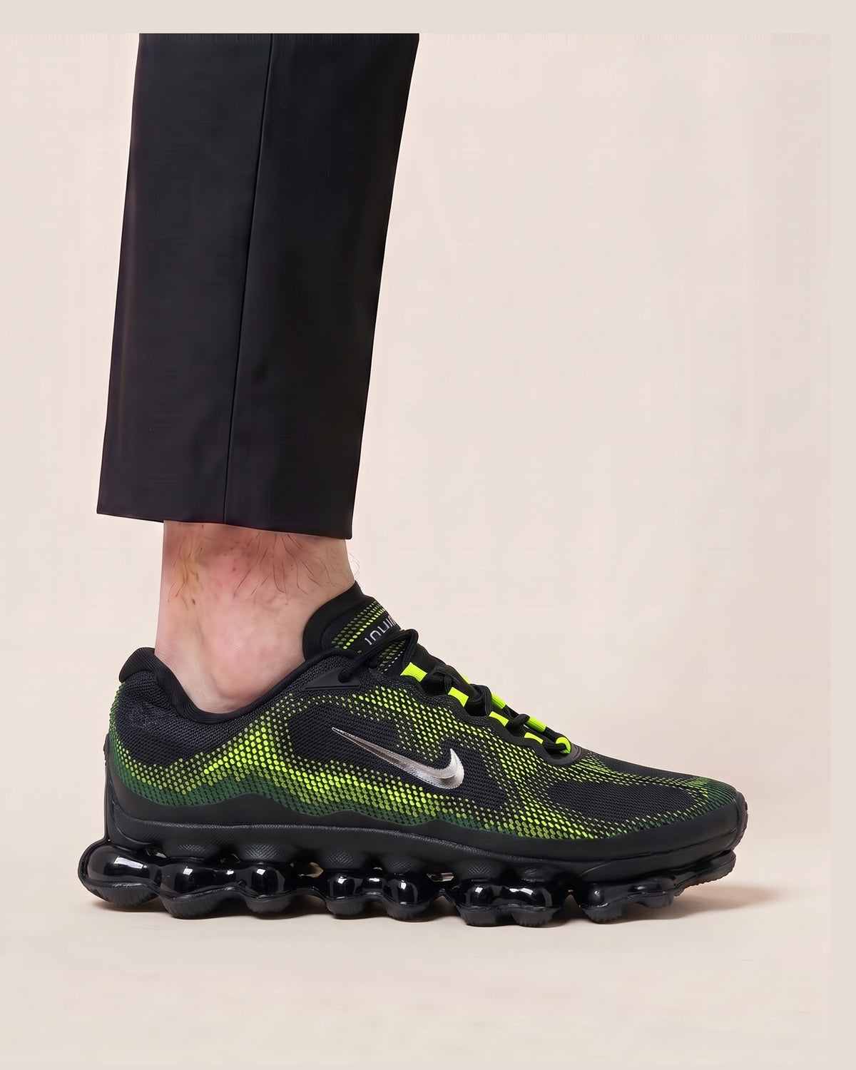 Nike Air Liquid Max sneakers in black with Green Apple print