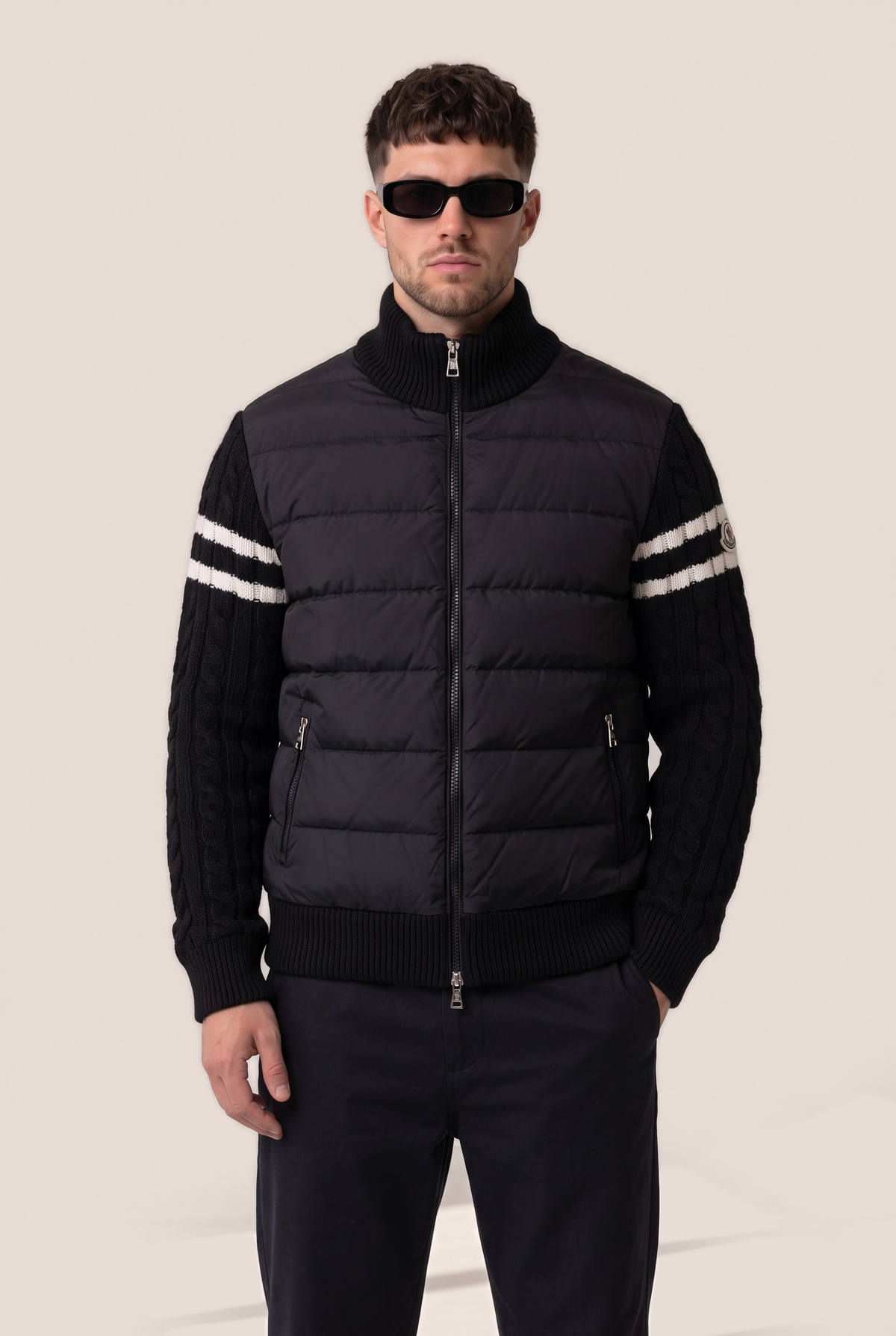 Moncler puffer jacket in all black