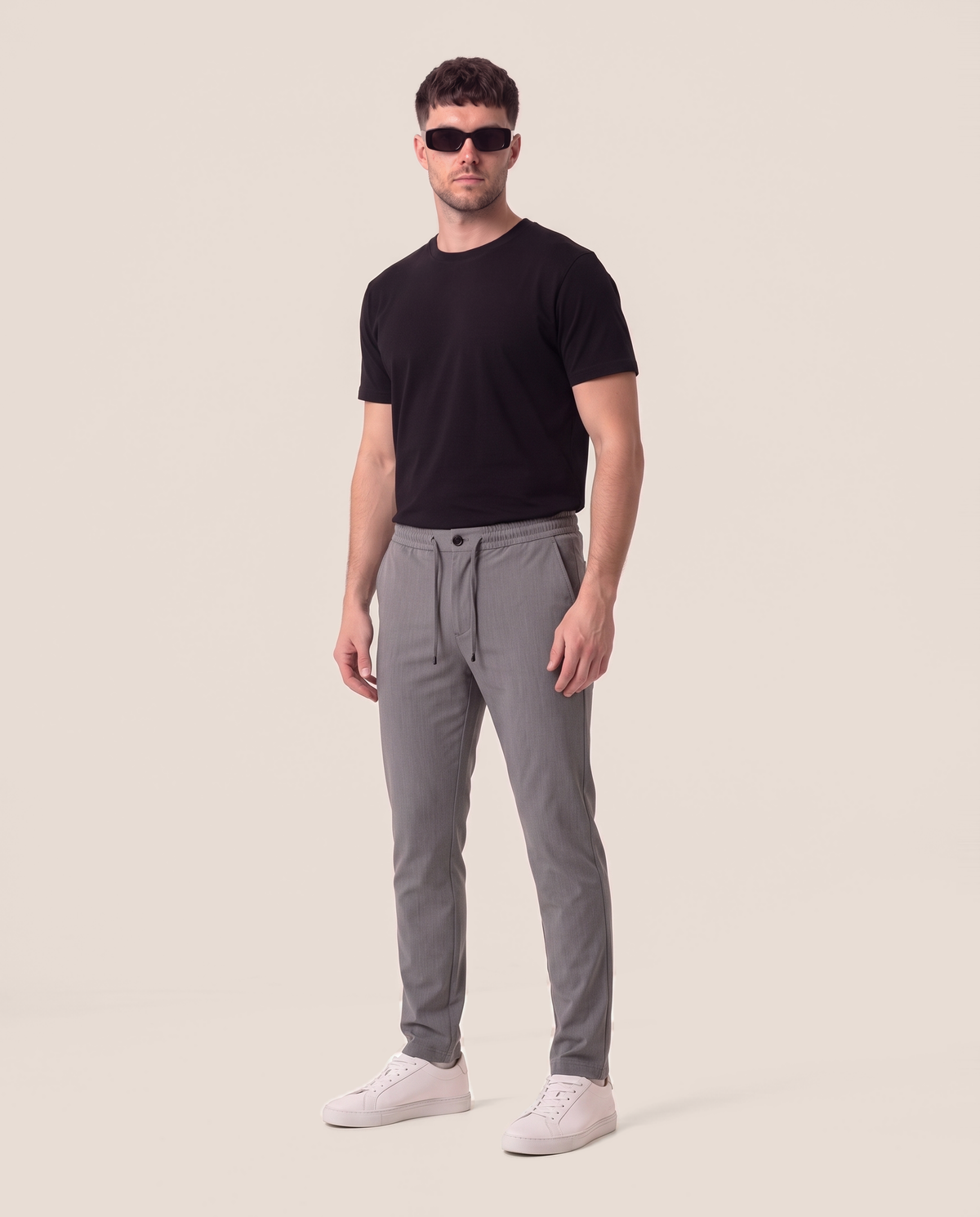 Dolce & Gabbana tailored jogger trousers in grey, front