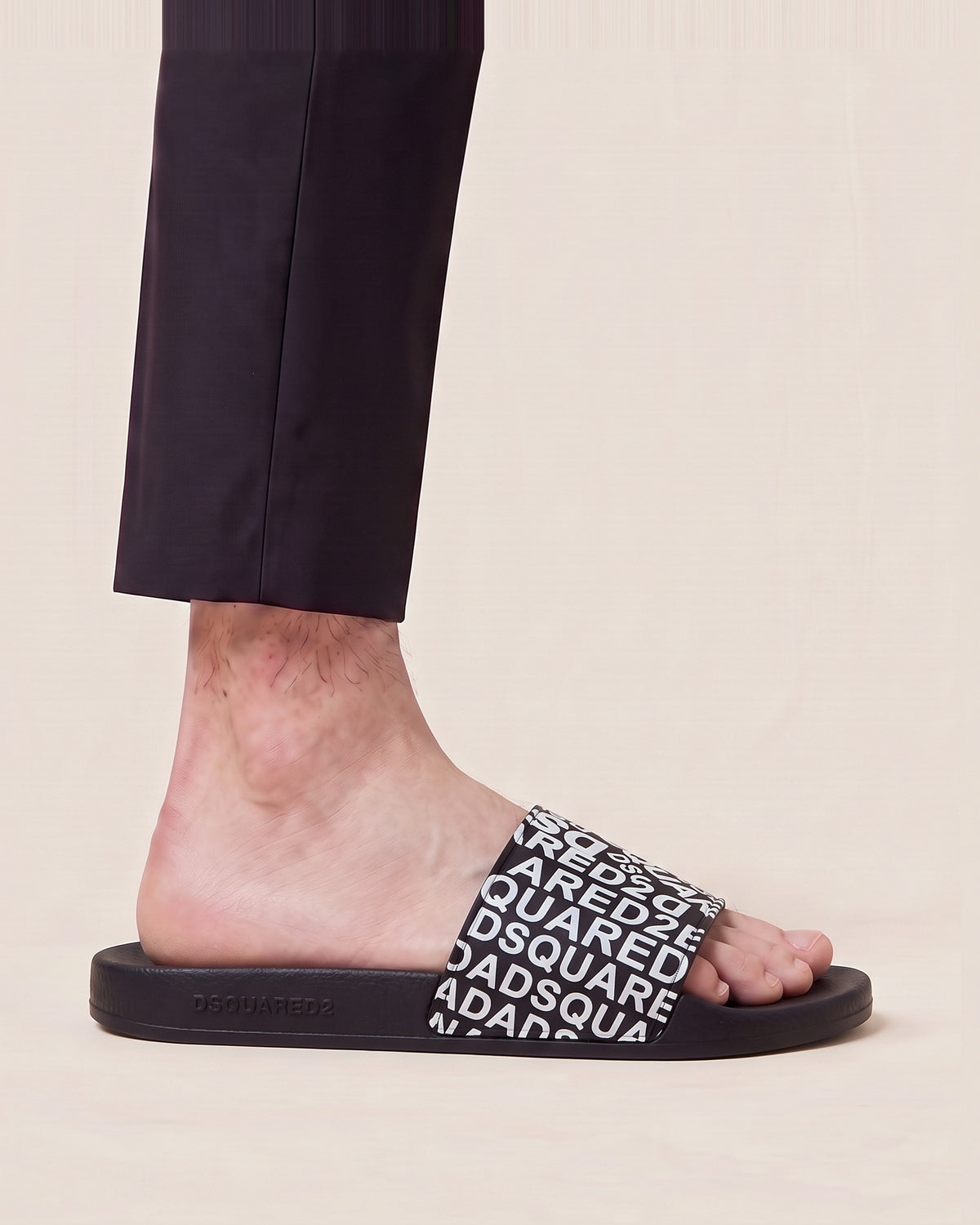 Dsquared2 slides with all-over logo print