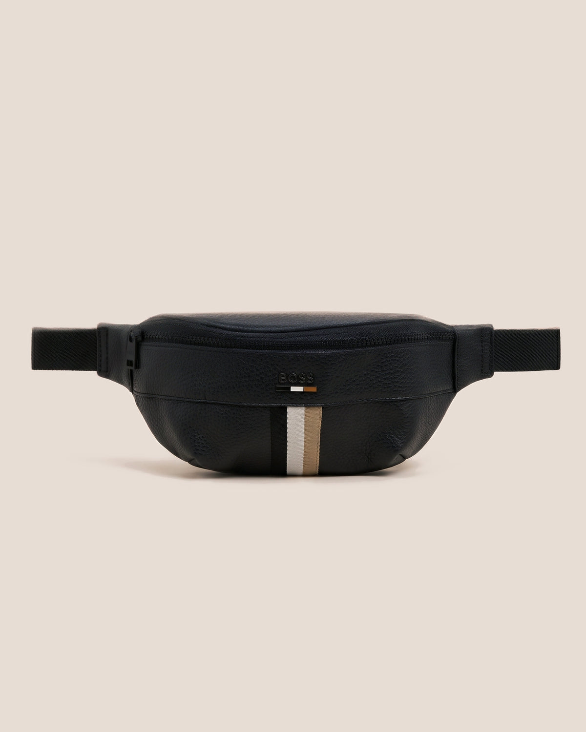 Burberry belt bag, black with check panel